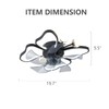 Bakspa 19.7″ Modern Black Ceiling Fan with Light and Remote