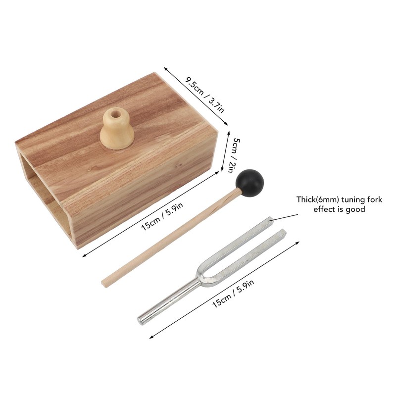 Tuning Fork, 512HZ Tuning Forks with Wooden Resonator Box &