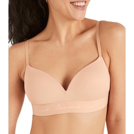 Victoria's Secret Pink Wear Everywhere Wireless Push Up Bra, Padded, Smoothing, Bras for Women, Beige (32C)