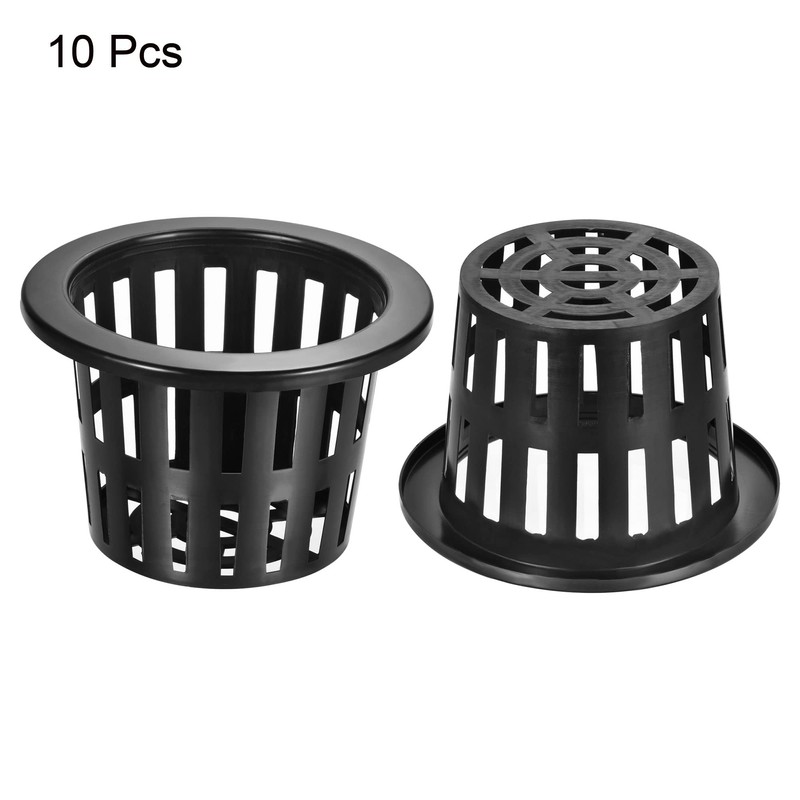 sourcing map Garden Slotted Mesh Cups Hydroponic Net Pots Plastic
