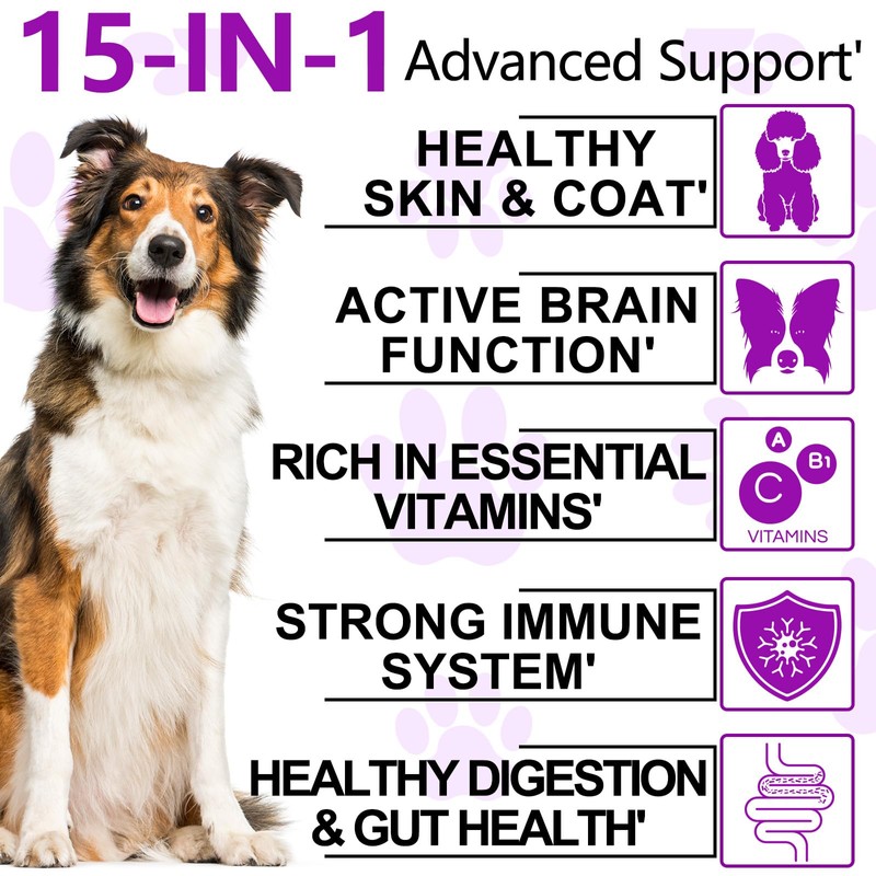 15-in-1 Dog Multivitamin Chews – 30ct, Duck Flavour, All Breeds