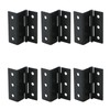 Tsnamay 6Pcs 3" Half-Surface Hinges Chest Hinges,1.8mm Thickness Bending Black