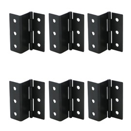 Tsnamay 6Pcs 3" Half-Surface Hinges Chest Hinges,1.8mm Thickness Bending Black Hinge Semi-Concealed Three Fold Retro Hinges