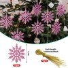 SULOLI 12PCS Glitter Snowflake Hanging Decorations(Purple)