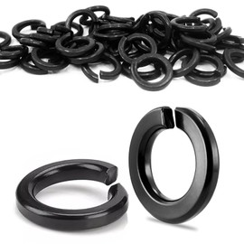 qingmeng Pack of 50 Spring Washers M8, Washers M8 Stainless Steel Black DIN 127 Snap Ring A2 V2A Spring Washers Body Washers for Screws Threaded Rod Spring Lock Washers