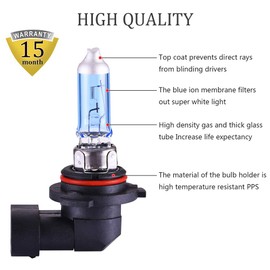 9006 HB4 Halogen Headlight Bulb with Super White Light Long Life Replacement P22D 12V/51W (2 Pack)