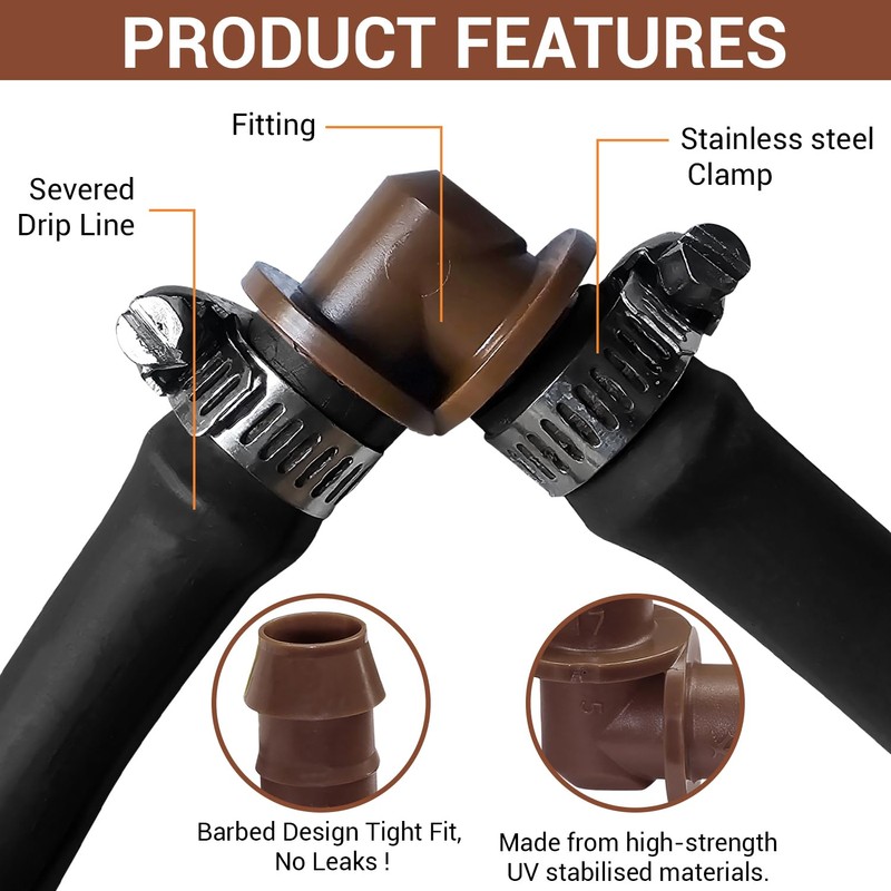 LECTO Universal 5/8", 1/2", .700" Drip Line Repair Kit –