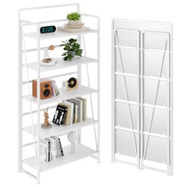BHG No Assembly Folding Bookshelf for Living Room,Collapsible Book Shelf for Home Office, Portable Bookcase Storage Organizer Rack Shelves