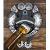 Rustic Western Cowboy Boot Spur With Silver Longhorn Conchos Wall
