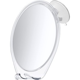 HONEYBULL Fogless Shower Mirror with Suction Mount & Swivel – Anti-Fog Acrylic Bathroom Mirror for Shaving – Built-in Razor Holder, Easy Install, Home Shower Accessory (Extra-Large)