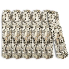 ESPOIR & AMOUR White Sage 7" - 6 Spiritual Sage Sticks for Smudging, Healing and Ritual - Hand-Tied Sage Smudge Sticks to Cleanse Negativity - Sustainably Harvested 7 Inch Californian Sage Bundle