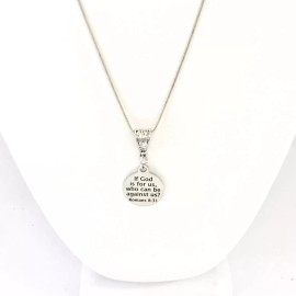 JKCE Designs If God Is For Us Necklace, Romans 8 31 Necklace, Christian Necklace, Bible Verse