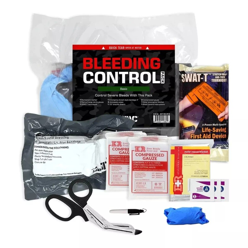 MediTac Bleeding Control First Aid Kit in Plastic Case Emergency