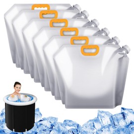 Hiitytin 6 Pcs Ice Bath Bags Reusable, 10L Cold Plunge Ice Bags Portable Bathtub Freezer Water Bags Ice Bath Water Chiller Cold Plunge Tub Accessories Ice Barrel Cold Therapy
