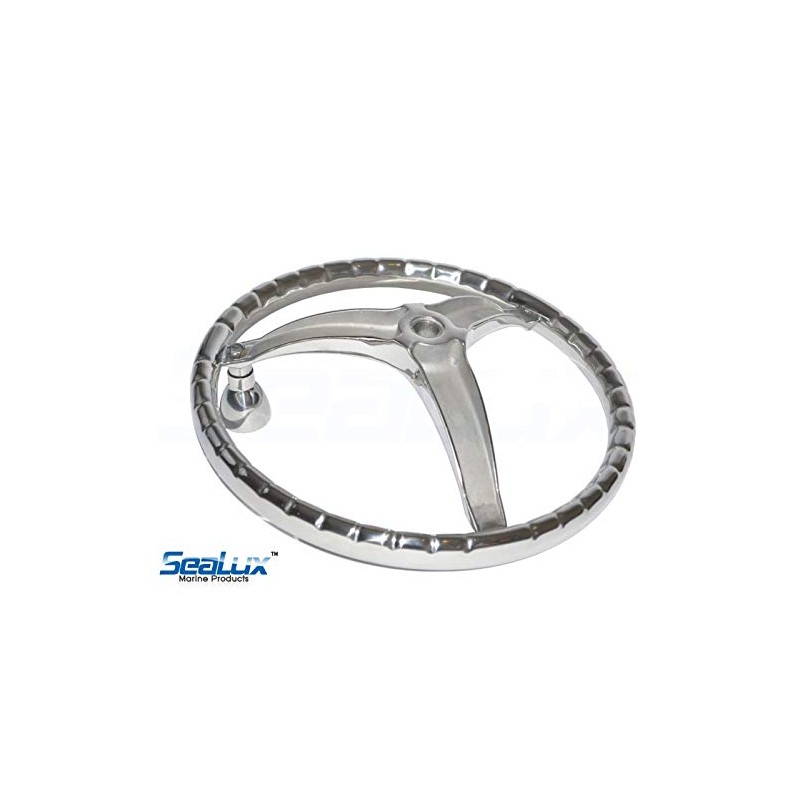 SeaLux Marine 316 Stainless Steel Boat Steering Wheel 3 Spoke