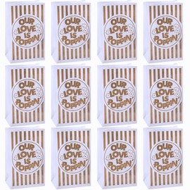 Fun Express Love is Poppin Wedding Popcorn Bags - Weddings or Bridal Shower Party Supplies - Set of 12