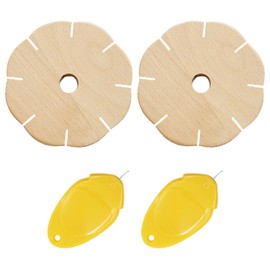 SLAXJNE Pack of 2 Rope Braids, 2 Pieces Stringer, DIY Handmade Rope Braiding Tools, Bracelet Braiding Disc, Portable Bracelet Braiding Board, Wooden Braiding Disc