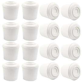Suiwotin 16pcs 1 Inch Round Chair Leg Tips Caps, Non-Slip Rubber Chair Leg Floor Protectors, White Furniture Leg Caps Fit for 0.94"-1" (24-25mm) Diameter Round Feet