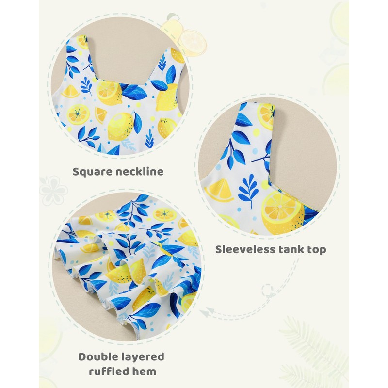 SOLOYEE Toddler Girl Clothes Summer Outfits, Sleeveless Ruffle Hem Tank