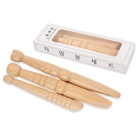 편백나무 지압봉 3종세트 혈자리 지압봉 셀프마사지 Cypress Wood Acupressure Stick 3-Piece Set Self-Massage