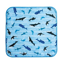 Maeda Dyeing Washoko Washoko, Palm Size Towel, Sea Animals, Sea Mountain, Size: Approx. 7.1 x 7.1 inches (18 x 18 cm)