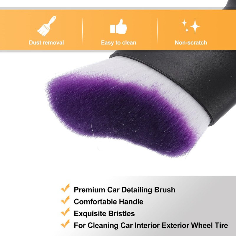 X AUTOHAUX Car Interior Dust Brush Soft Bristles Detailing Brush
