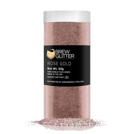 Rose Gold BREW GLITTER Edible Glitter For Drinks, Cocktails, Beer, Garnish Glitter & Beverages | KOSHER & HALAL Certified | 100% Edible & Food Grade | Vegan, Gluten, Nut Free (25g, Rose Gold)