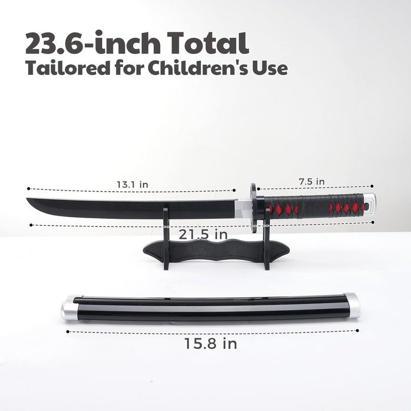 Zisu Tanjiro Sword - 23.6" Short Katana Replica for Kids