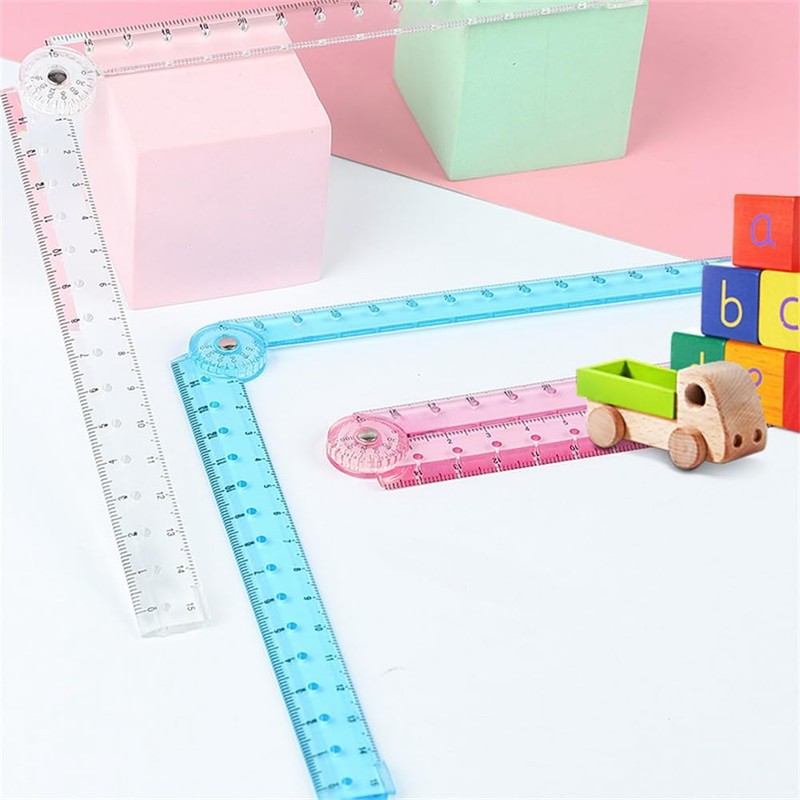 3 Pcs Folding Ruler Clear Ruler Soft Ruler for School