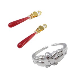 DJMANMENGG 2pcs Frieren Earrings Anime Frieren Beyond Journey's End Cosplay Earrings And Ring Jewelry Prop Accessories (Ear clip)