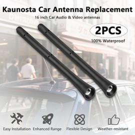 Kaunosta Universal Car Antenna Replacement, 7 Inch Roof Mounted Waterproof Rubber Car AM FM Stereo Radio Antenna, Flexible Vehicle Short Antennas for Cars Trucks SUVs, with M4 M5 M6 Threaded Adapter