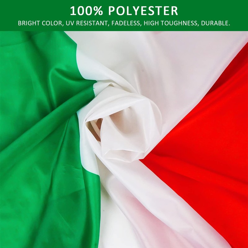 One Italian Flag, Three Italian Hand Flags with Posts, Rain