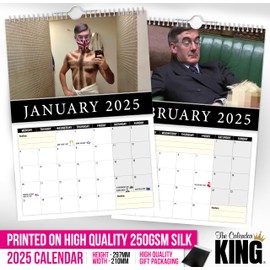 The Calendar King // Jacob Rees-Mogg - A4 Size 2025 Wall Calendar