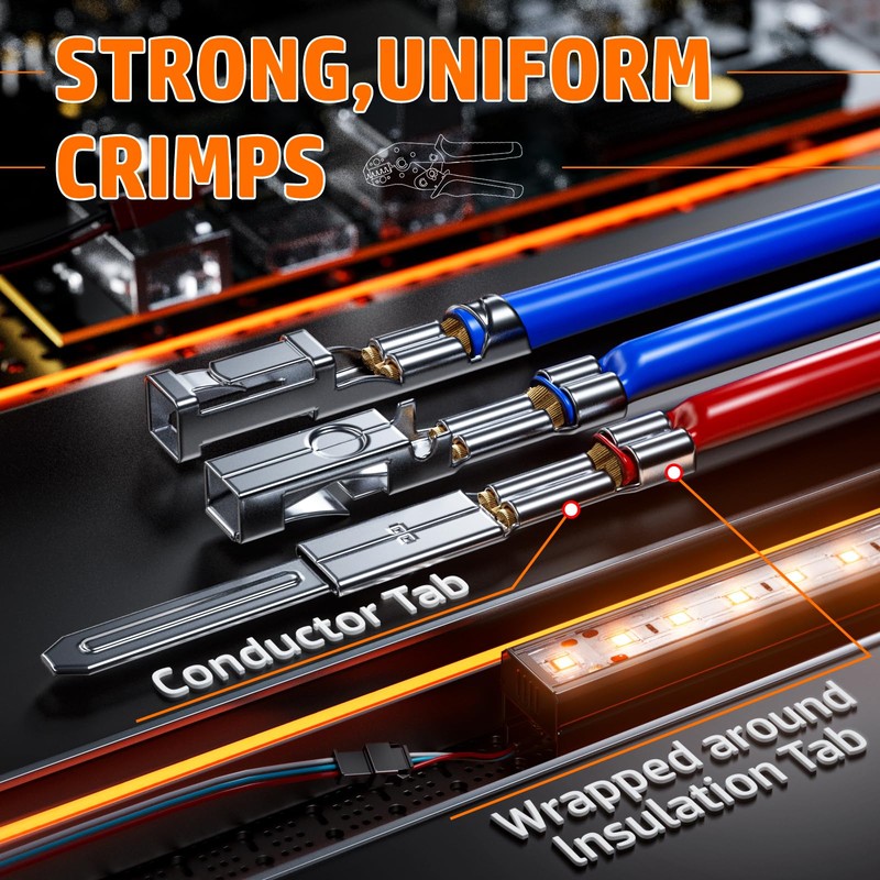 PEBA Micro Connector Pin Crimping Tool 0.03-0.5mm² 32-20AWG Ratcheting Crimper