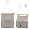 Pack of 2 Wall Organiser Hanging, Grey Wall Hanging Bags