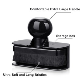 Tire Shine Applicator Brush & Interior Scrubbing Sponge for Detailing,Extra Large Automotive Tire Dressing Applicator Brush with Storage Stand for Tire Detailing & Car Wash Kit (Black)