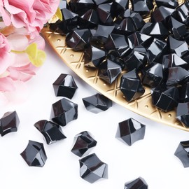 Babenest Acrylic Crushed Ice Rocks, 150 PCS Fake Crystals Plastic Ice Cubes Diamonds Gems for Vase Fillers, Home Decoration, Table Scatter, Event, Wedding, Arts & Crafts (Black)