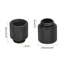 sourcing map Male to Female Extender Fitting G1/4 x 20mm for Water Cooling System Black 6pcs
