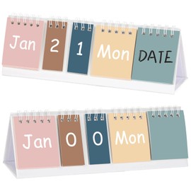 Boho Perpetual Desk Calendar Count Down Flip Calendar Christmas New Year Gift for Women Desktop Calendar for Office Classroom Supplies with Day Date Month Display Planner Home Decor 8.74 x 2.76 Inch
