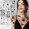 Halloween Tattoo Face, Face Tattoo, Carnival, 8 Sheets, Large Size,