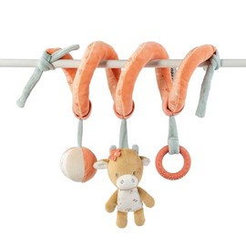 Nattou Hanging Velour Toy Cow Mila Rattle and Other Activities 30cm Mila, Zoë and Lana Multi-Coloured