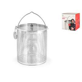 H&H Alessandro Borghese The Luxury Simplicity Basket, Stainless Steel, Steel, 14.5 x 14.5 x 16 cm