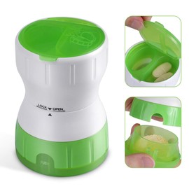 Opret Tablet Mortar with Deposit Compartment, Rotating Tablets Crushing Mortar, Multifunctional Ceramic Tablet Chopper Bottle Pill Mortar Mortar Pill Crusher Grinder