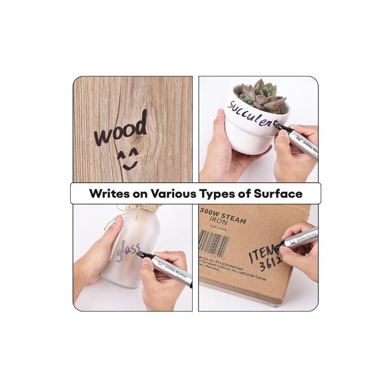 Mr. Pen- Jumbo Permanent Markers, 4 Pack, Chisel Tip, Black