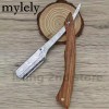 Tan Wood 탠 우드 핸들 블레이드 면도기 전문 이발사 눈썹
