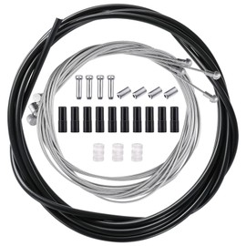 NVGVUP Bike Brake Cables, Replacement Gear Brake Cables for Bicycles, Black Universal Bicycle Brake Cable, Gear Bike Cable with End Cap O-Ring End, for Mountain Road Normal Bicycle