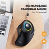 JOMAA Wireless Bluetooth Trackball Mouse with RGB Backlight,Finger Control, 3