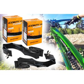 2 Bicycle Inner Tubes 27.5 Inches, Continental 27.5 x 1.75-2.5 MTB 47-584 to 62-584 Presta Valve 42 mm SV, Presta, French Verntil