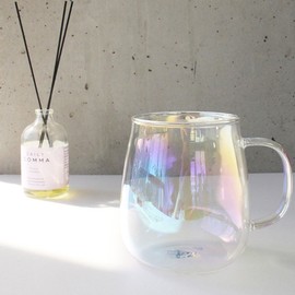 Rainbow Aurora heat-resistant glass jar mug 400ml / 레인보우 오로라 내열글라스 항아리머그컵 400ml