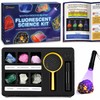 PIBEX Fluorescent Rock Science Kit, 6 Glowing Rocks, with UV